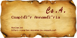 Csaplár Annamária névjegykártya