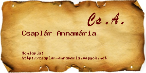 Csaplár Annamária névjegykártya