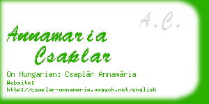 annamaria csaplar business card